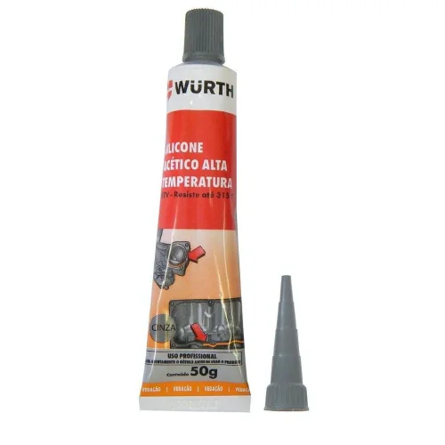 Silicone Acético Para Alta Temperatura Cinza 50 G  Wurth